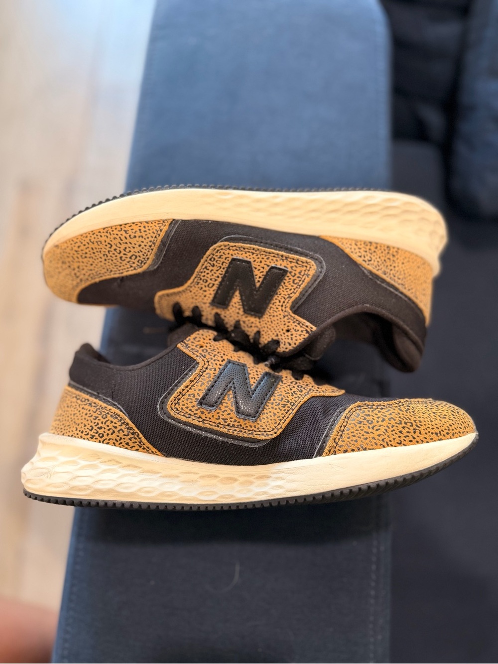 New Balance Women’s Tan and Black Casual Running Sneakers